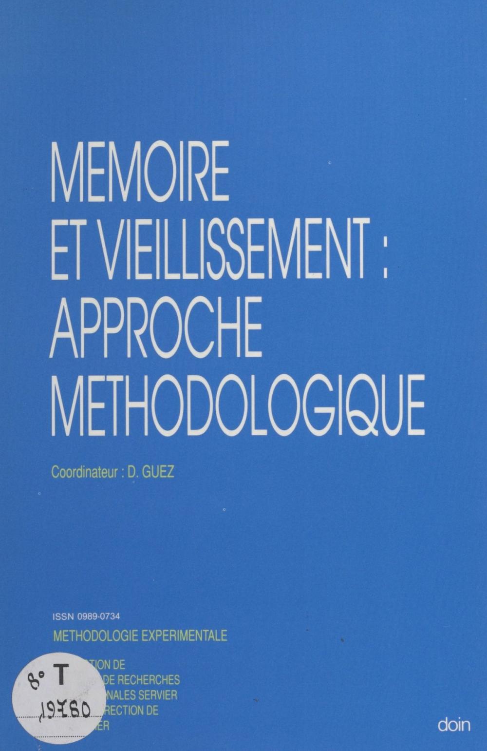 Big bigCover of Mémoire et vieillissement : approche méthodologique