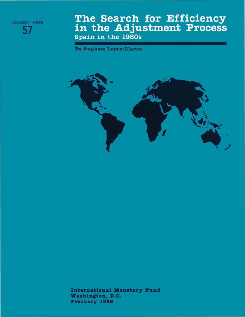 Big bigCover of Search for Efficiency in the Adjustment Process: Spain in the 1980's; Op 57