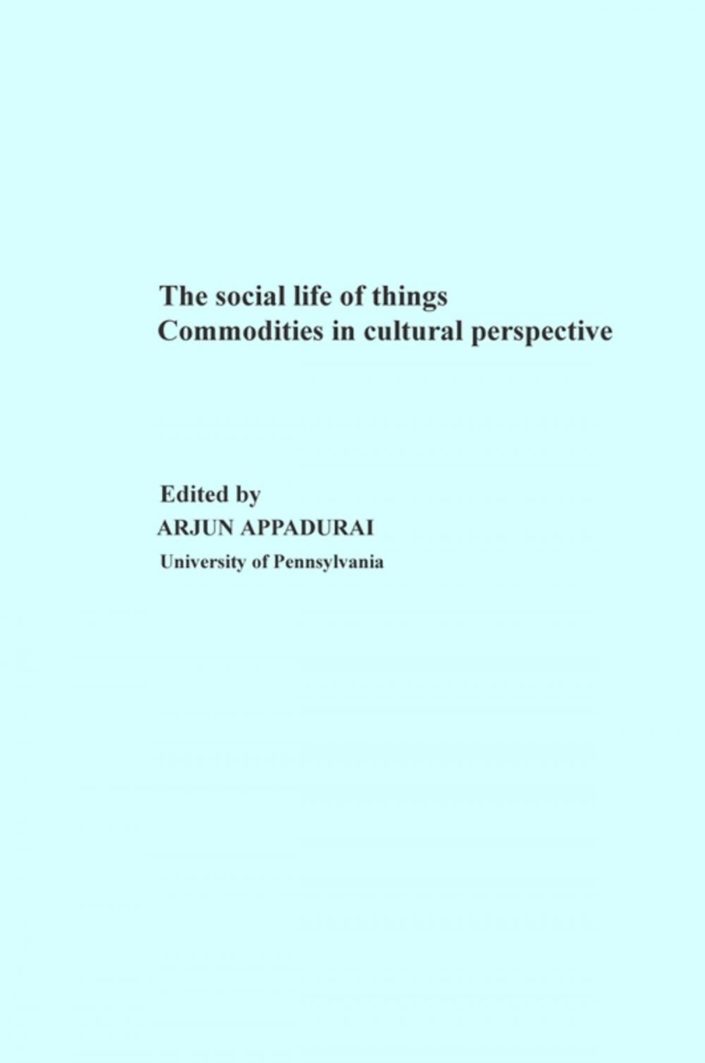 Big bigCover of The Social Life of Things