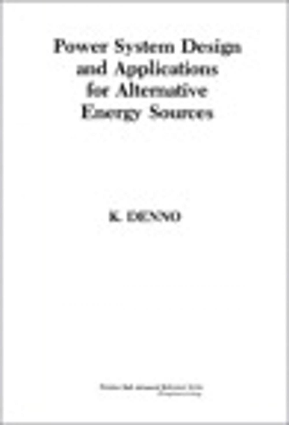 Big bigCover of Power System Design Applications for Alternative Energy Sources