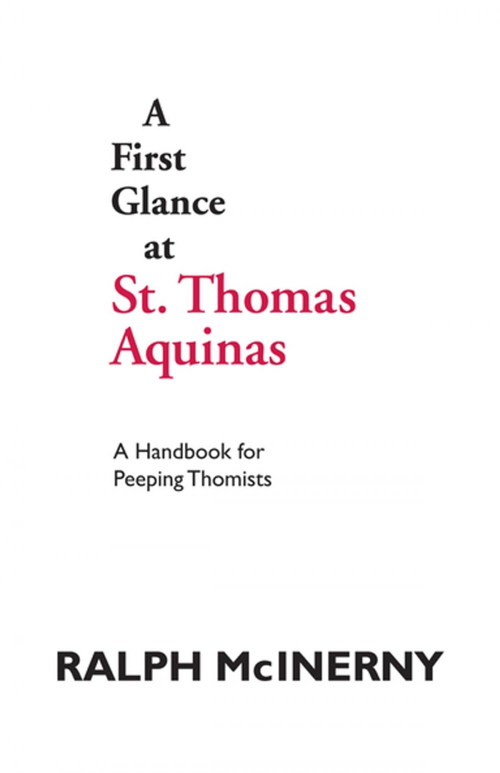 Big bigCover of A First Glance at St. Thomas Aquinas