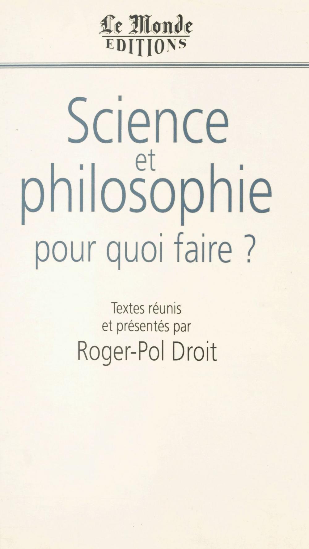 Big bigCover of Science et philosophie, pour quoi faire ?