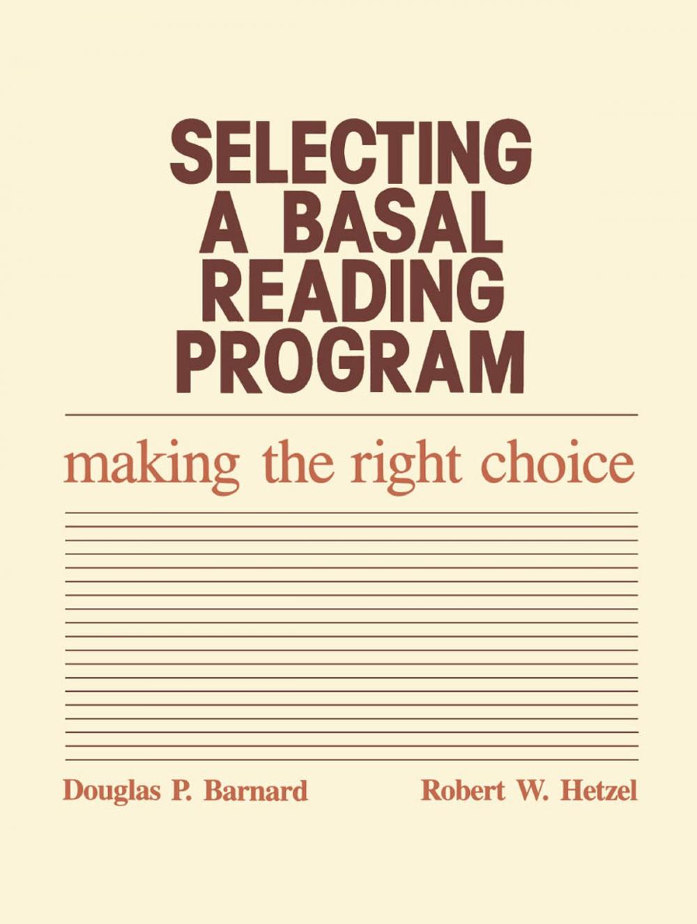 Big bigCover of Selecting a Basal Reading Program