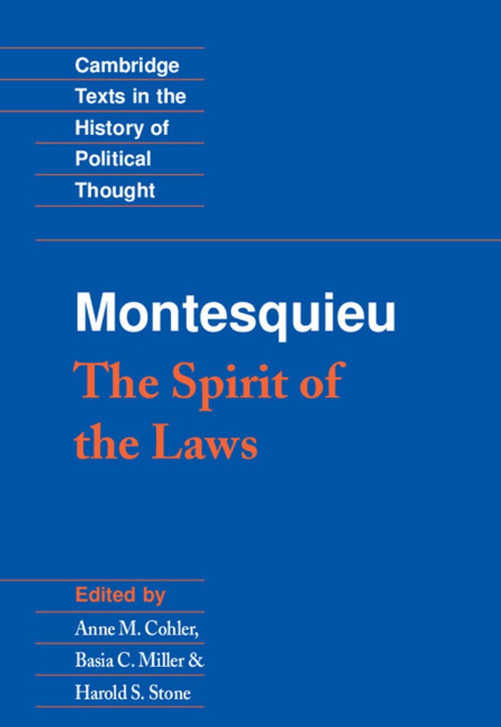 Big bigCover of Montesquieu: The Spirit of the Laws