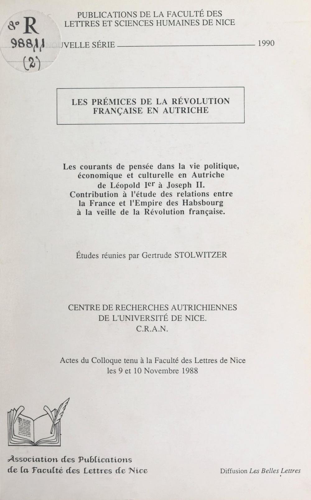 Big bigCover of Les prémices de la Révolution française en Autriche