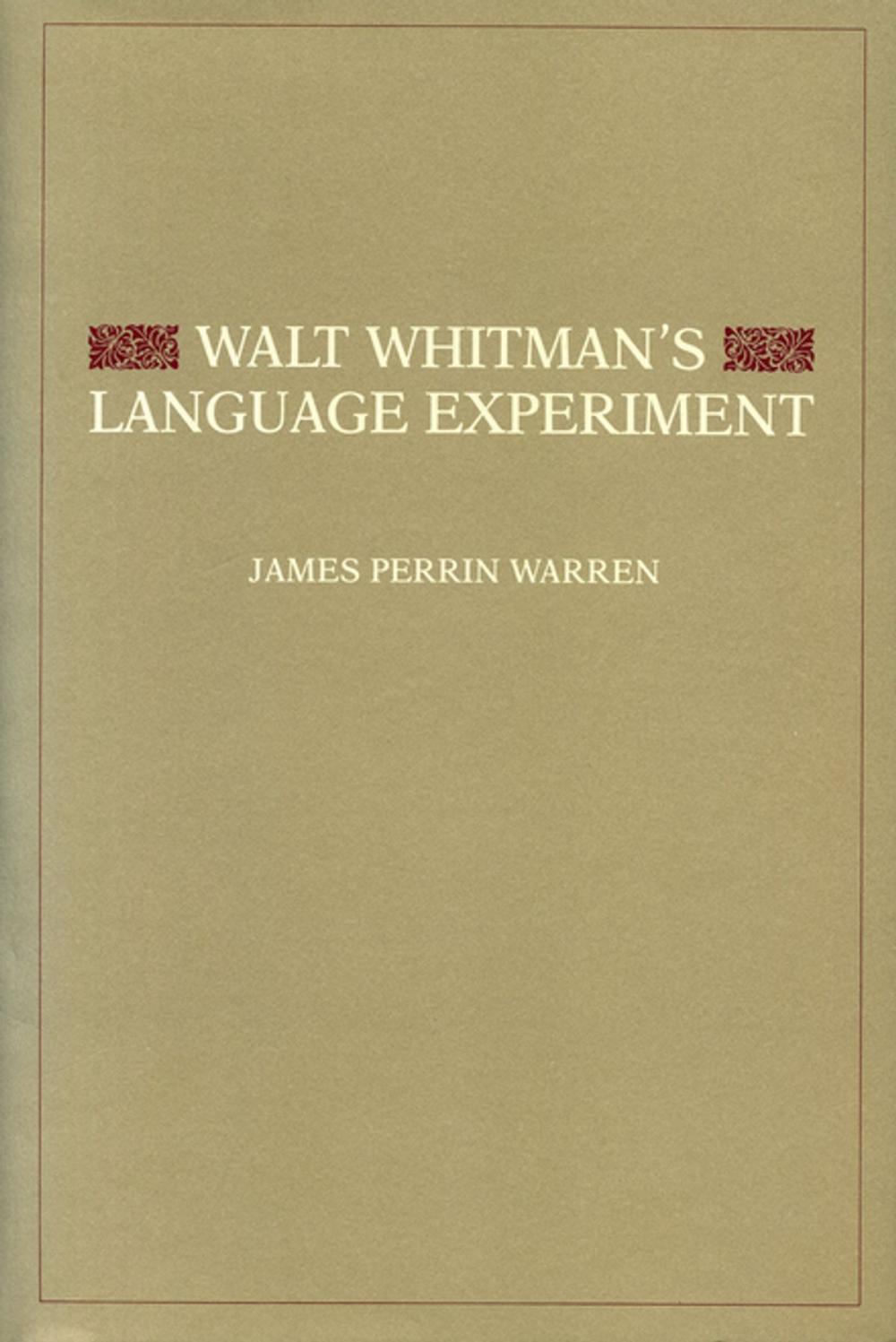 Big bigCover of Walt Whitman's Language Experiment