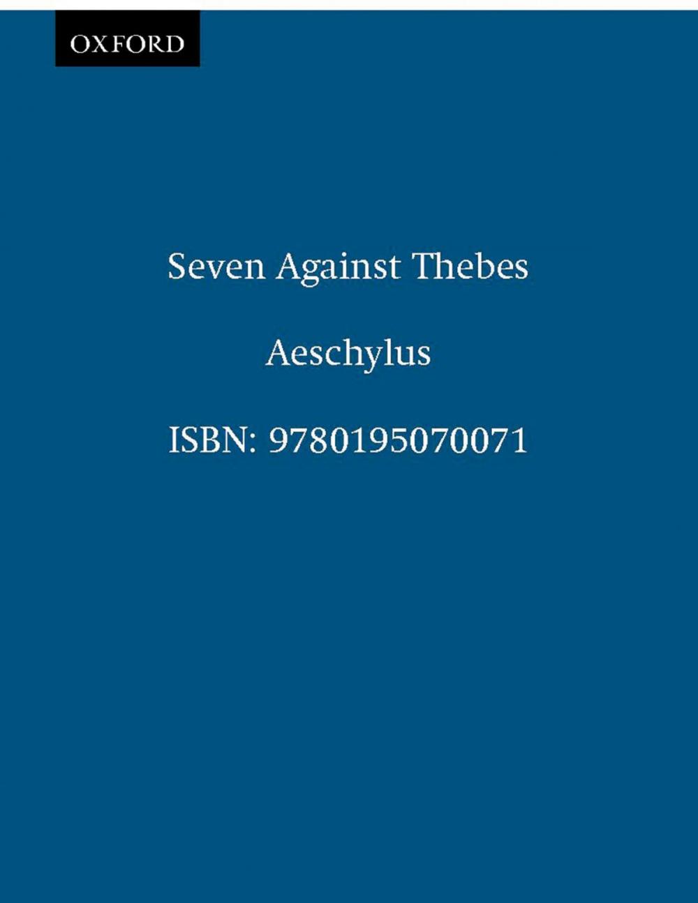 Big bigCover of Seven Against Thebes