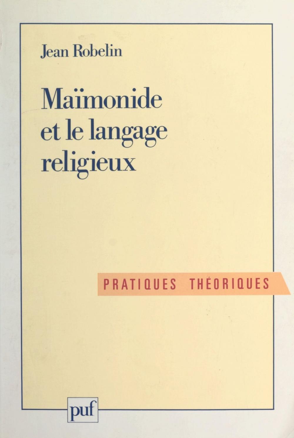 Big bigCover of Maïmonide et le langage religieux