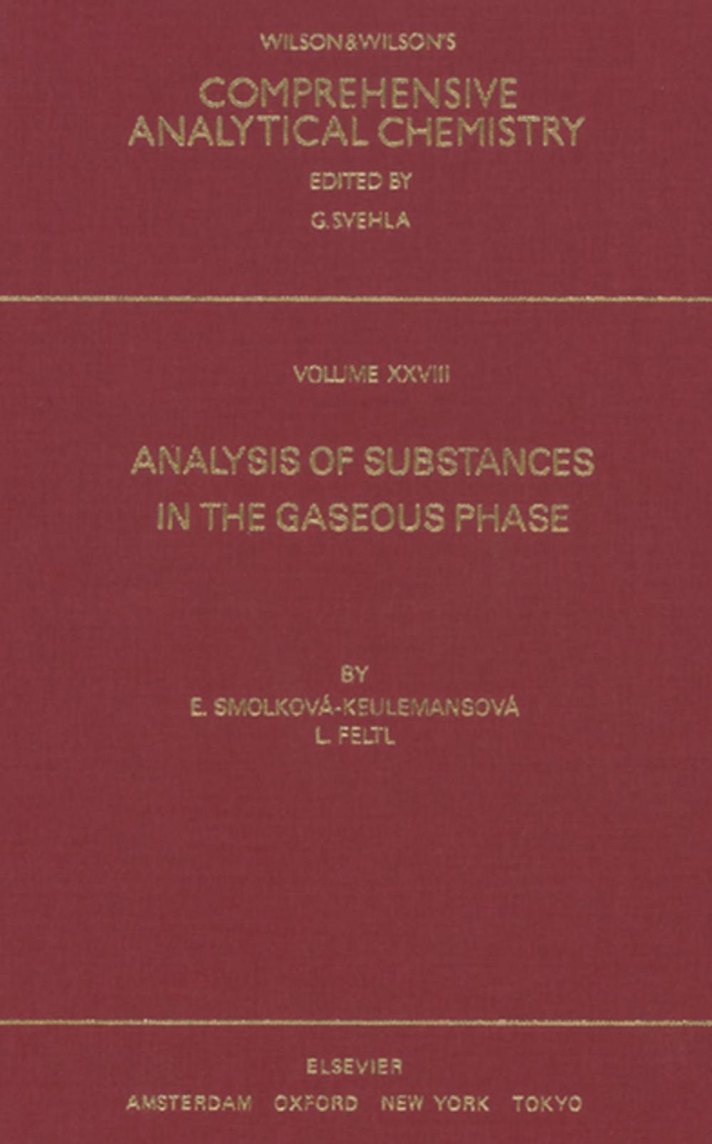 Big bigCover of Analysis of Substances in the Gaseous Phase