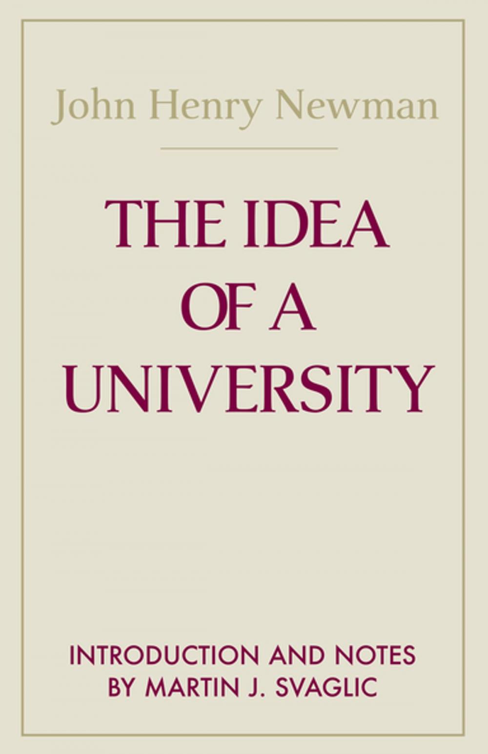 Big bigCover of Idea of a University, The