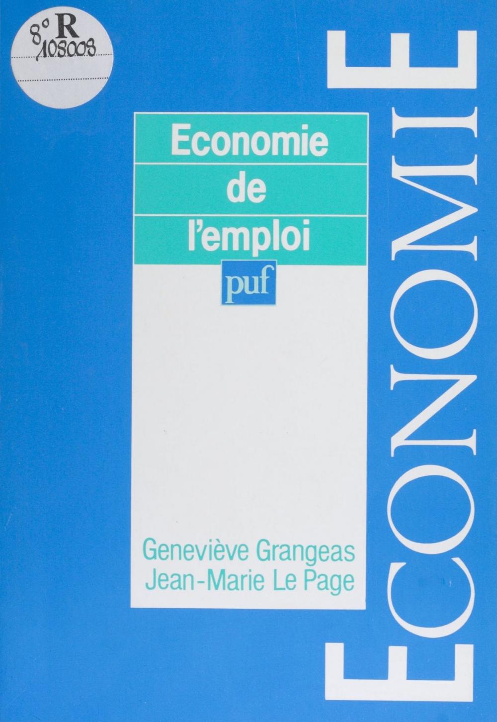 Big bigCover of Économie de l'emploi