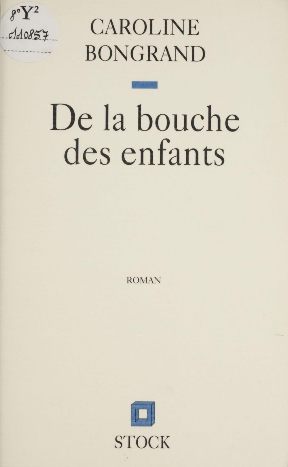 Big bigCover of De la bouche des enfants