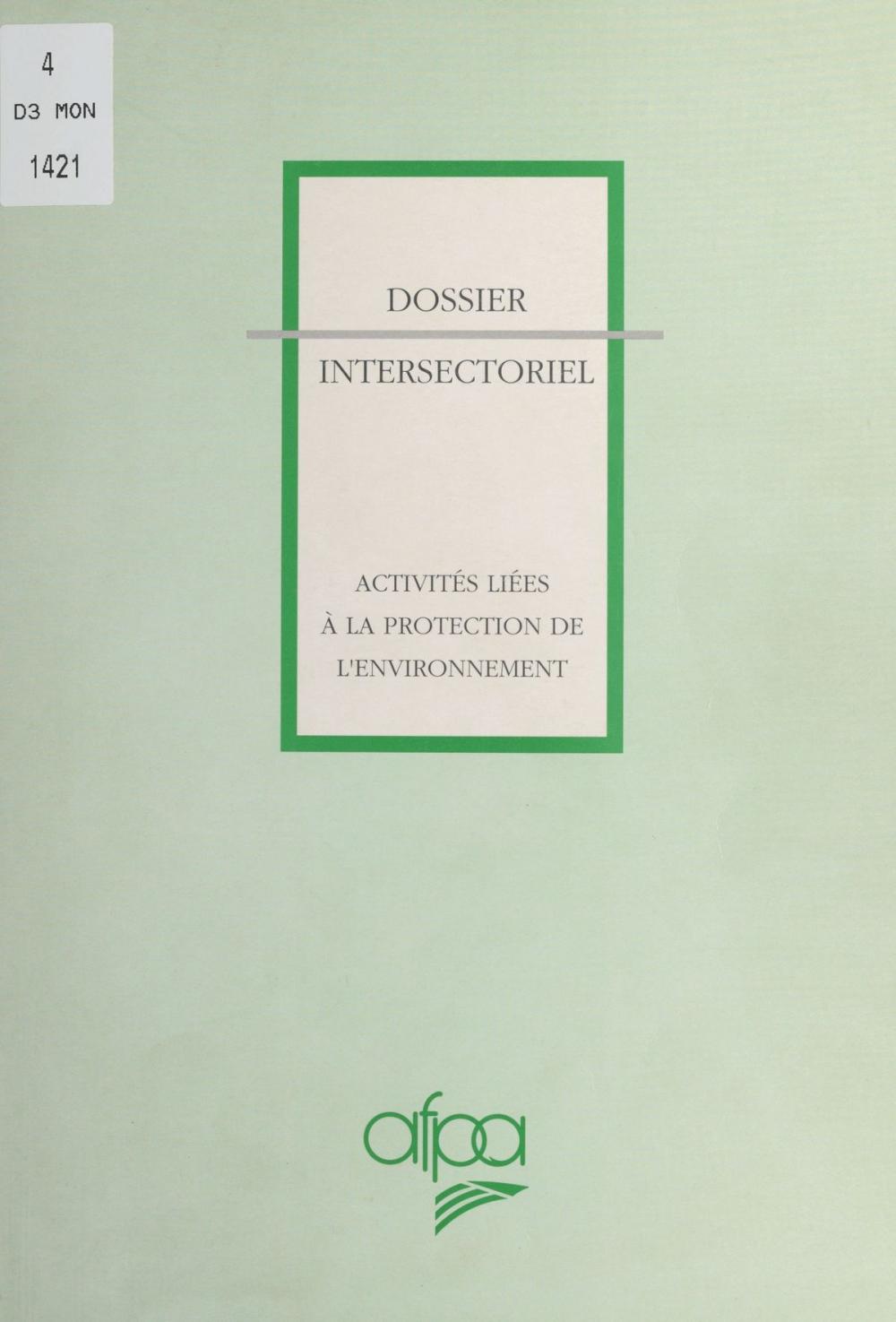 Big bigCover of Activités liées à la protection de l'environnement