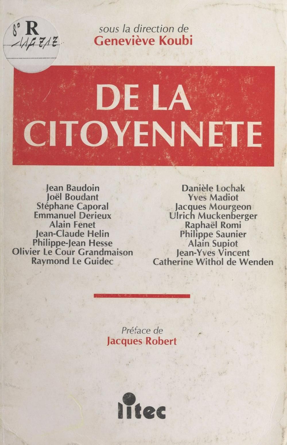 Big bigCover of De la citoyenneté