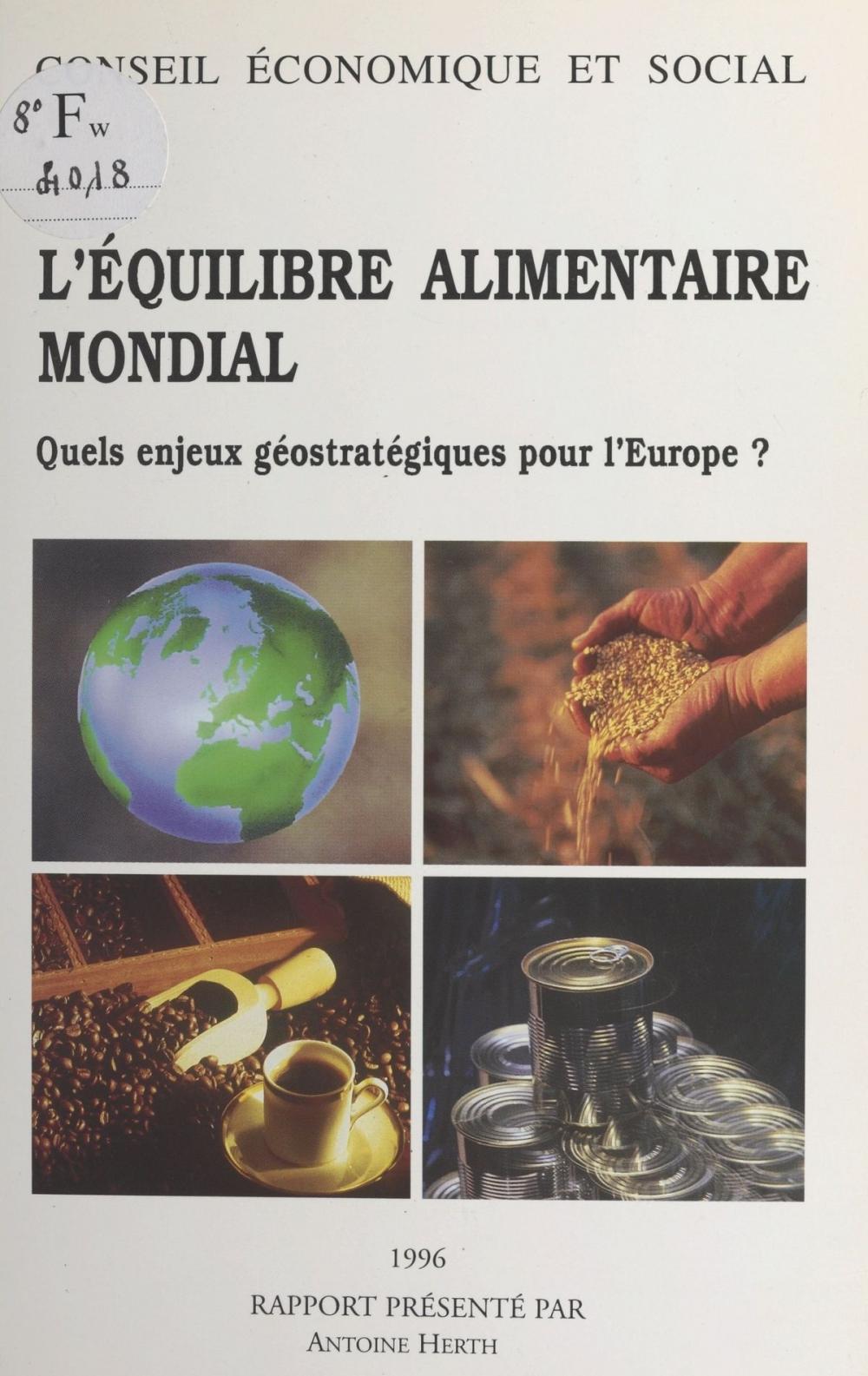 Big bigCover of L'équilibre alimentaire mondial : quels enjeux géostratégiques pour l'Europe ?