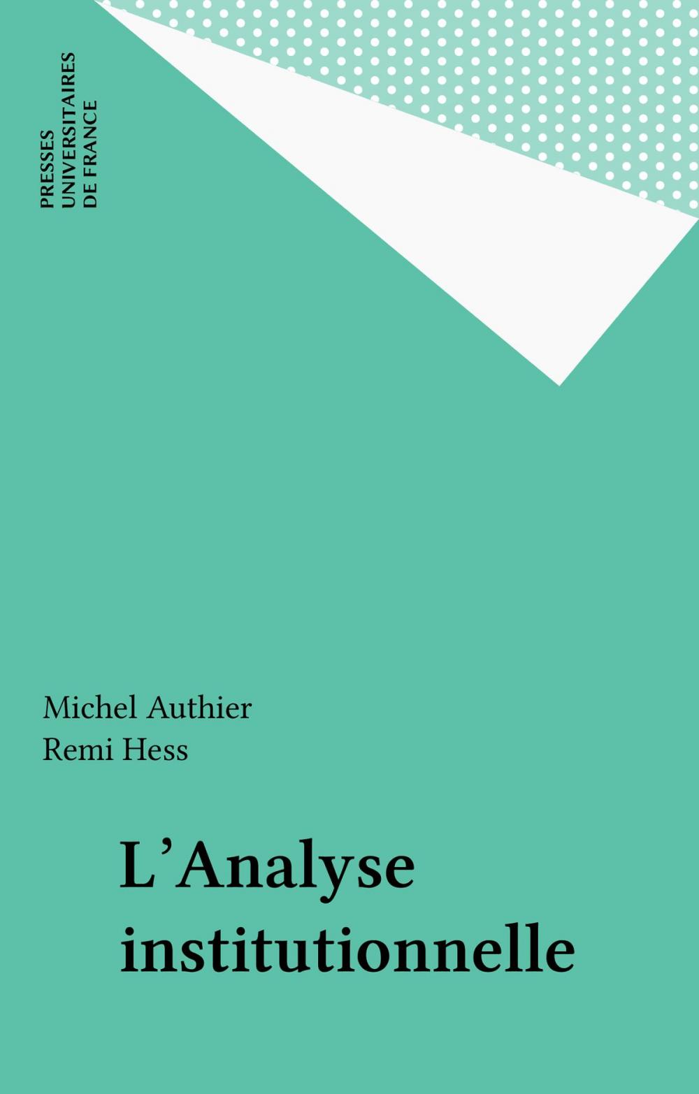 Big bigCover of L'Analyse institutionnelle