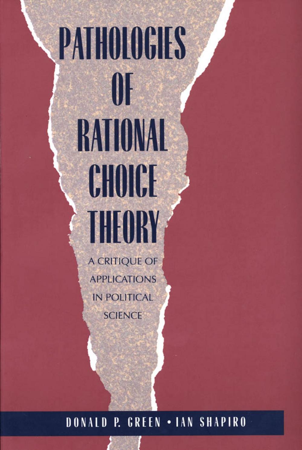 Big bigCover of Pathologies of Rational Choice Theory