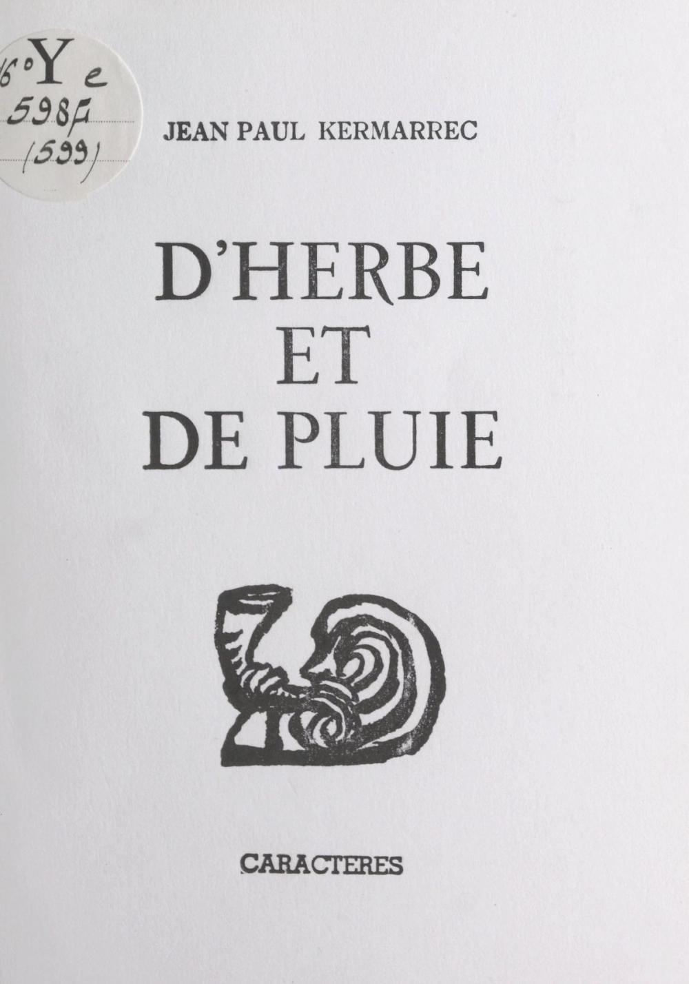 Big bigCover of D'herbe et de pluie, murmures