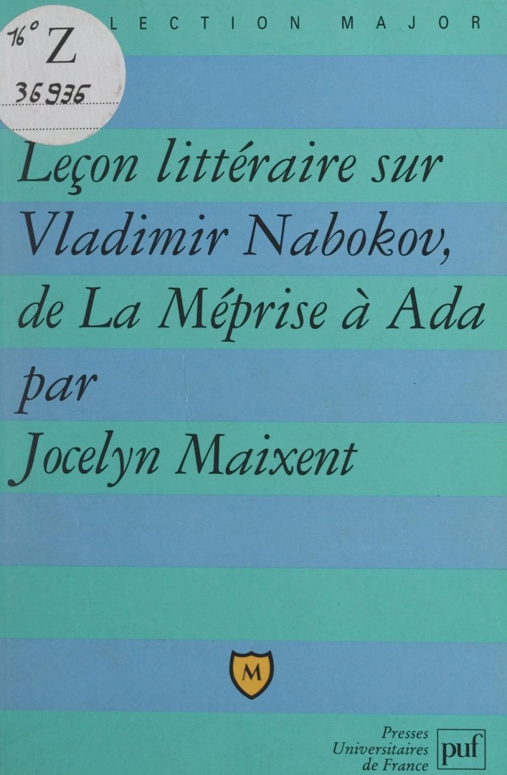 Big bigCover of Leçon littéraire sur Vladimir Nabokov, de La méprise à Ada