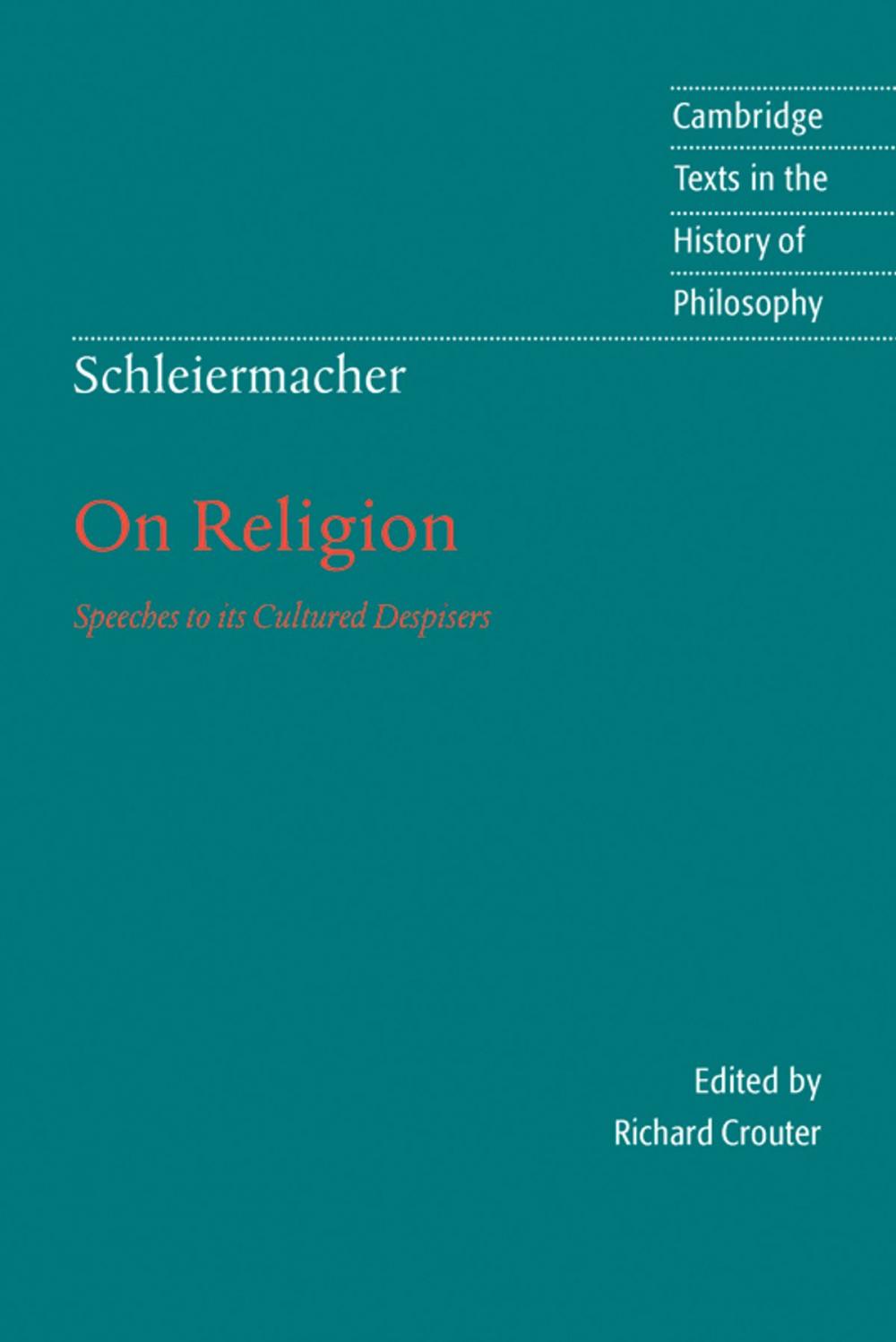 Big bigCover of Schleiermacher: On Religion