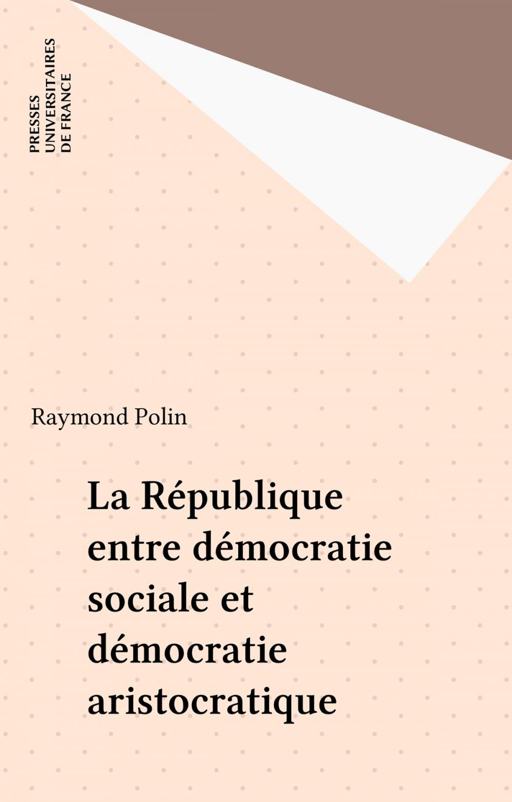 Big bigCover of La République entre démocratie sociale et démocratie aristocratique