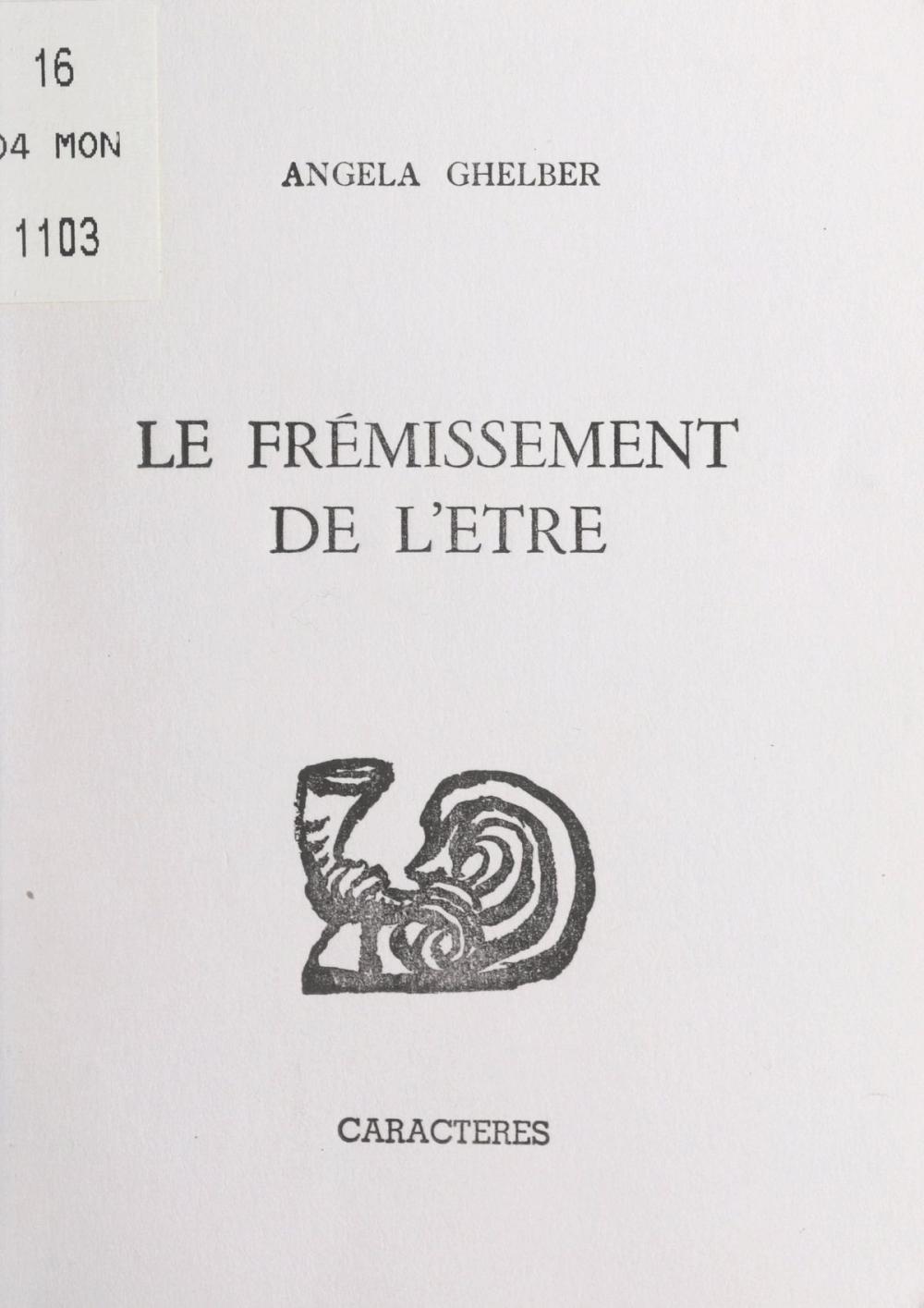 Big bigCover of Le frémissement de l'être