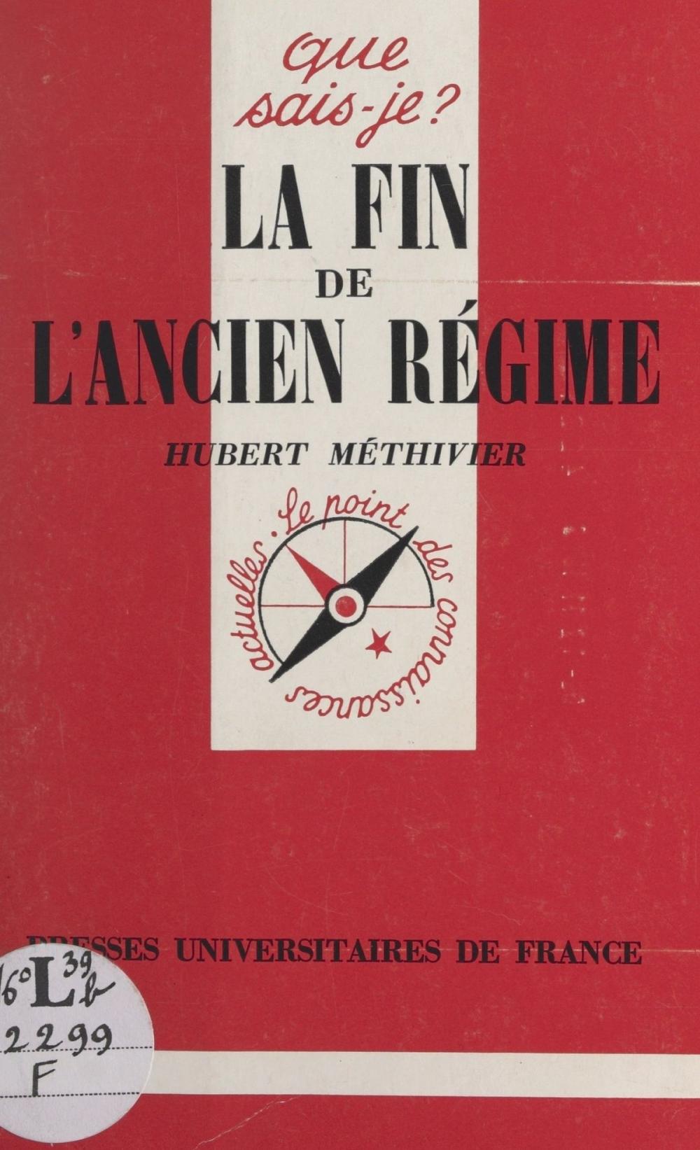 Big bigCover of La fin de l'Ancien Régime