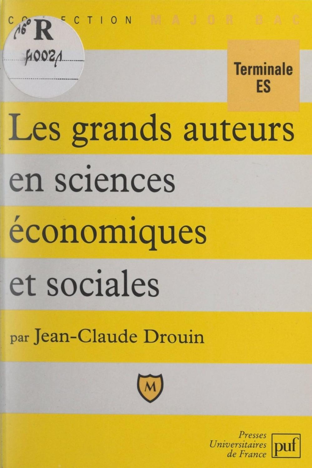 Big bigCover of Les grands auteurs en sciences économiques et sociales