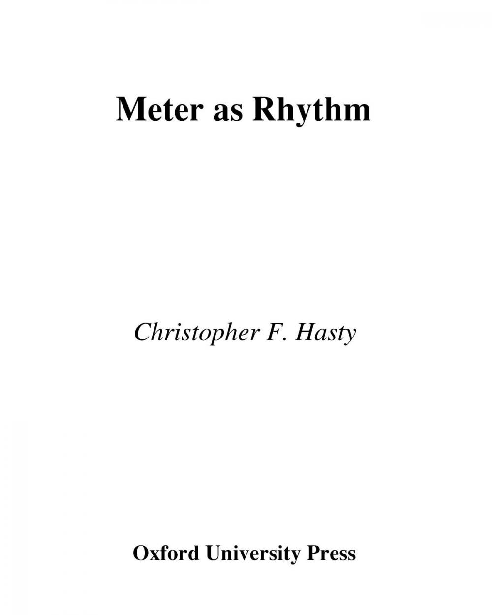 Big bigCover of Meter As Rhythm