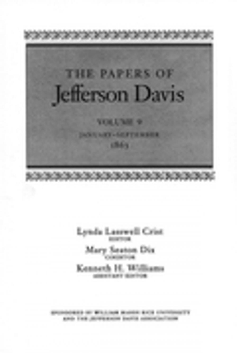 Big bigCover of The Papers of Jefferson Davis