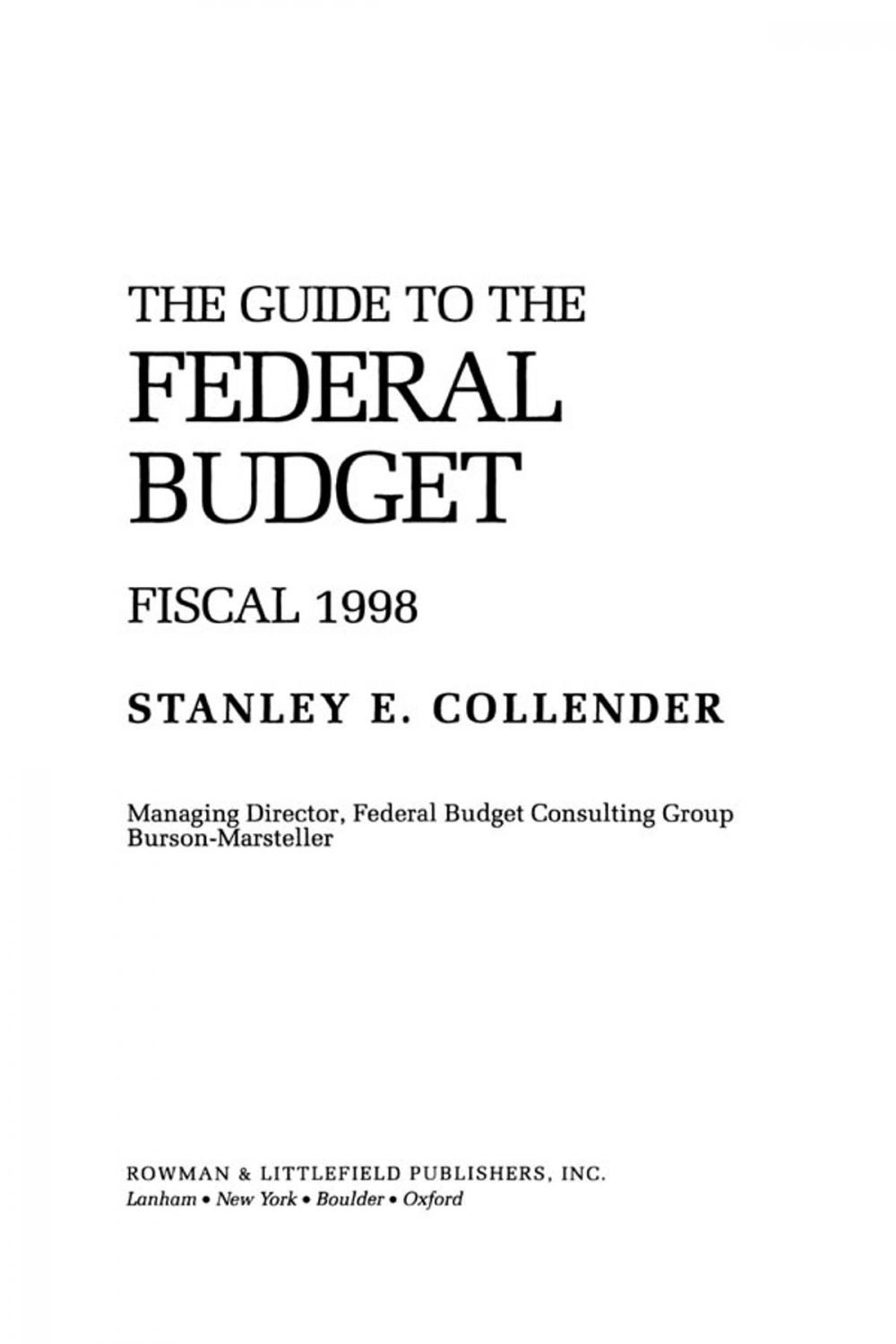 Big bigCover of The Guide to the Federal Budget