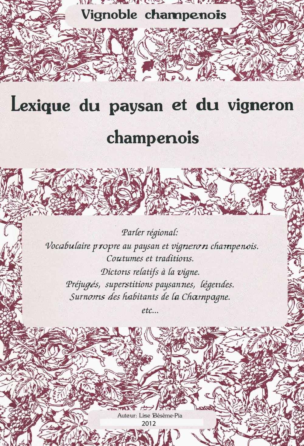 Big bigCover of Lexique du paysan et du vigneron champenois