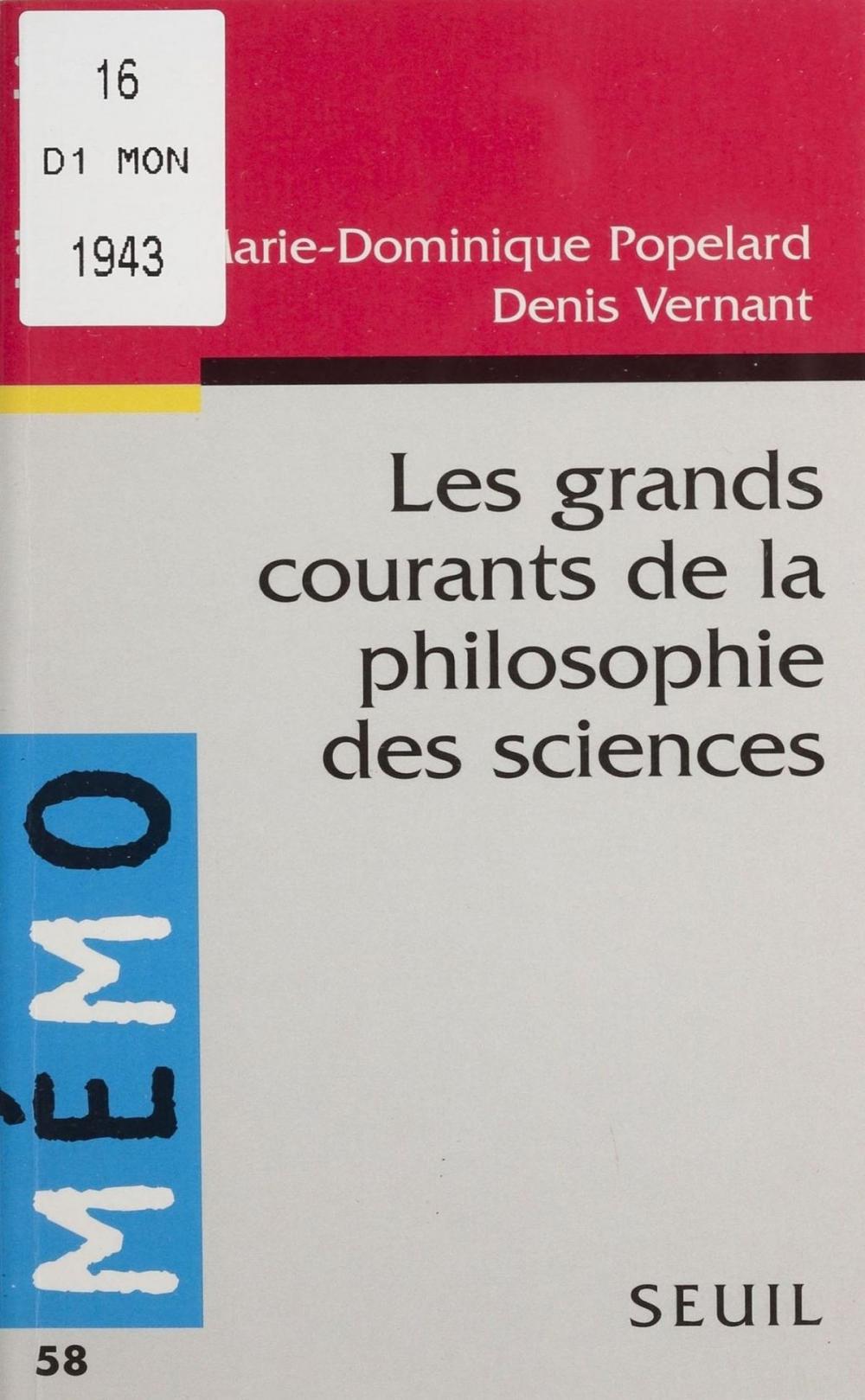 Big bigCover of Les Grands Courants de la philosophie des sciences