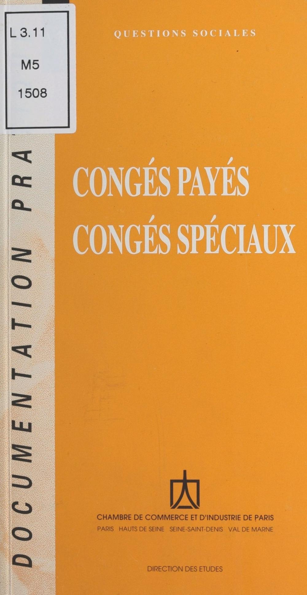 Big bigCover of Congés payés, congés spéciaux