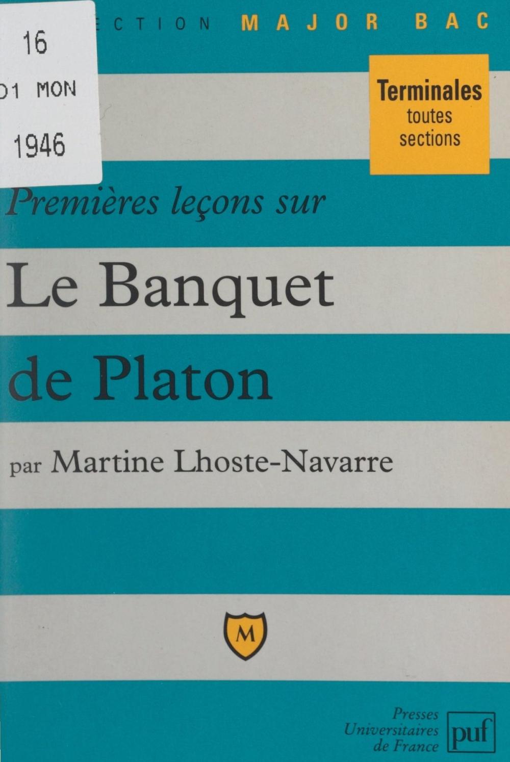 Big bigCover of Premières leçons sur "Le banquet" de Platon