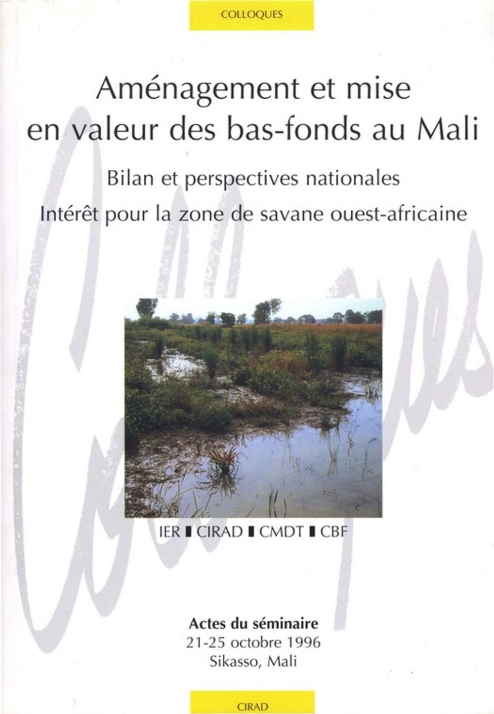 Big bigCover of Aménagement et mise en valeur des bas-fonds au Mali