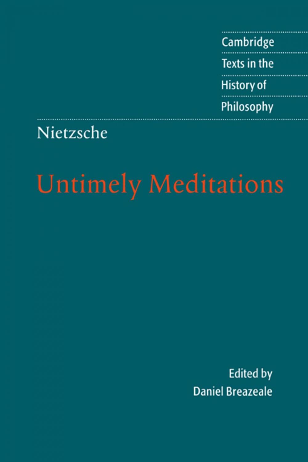 Big bigCover of Nietzsche: Untimely Meditations