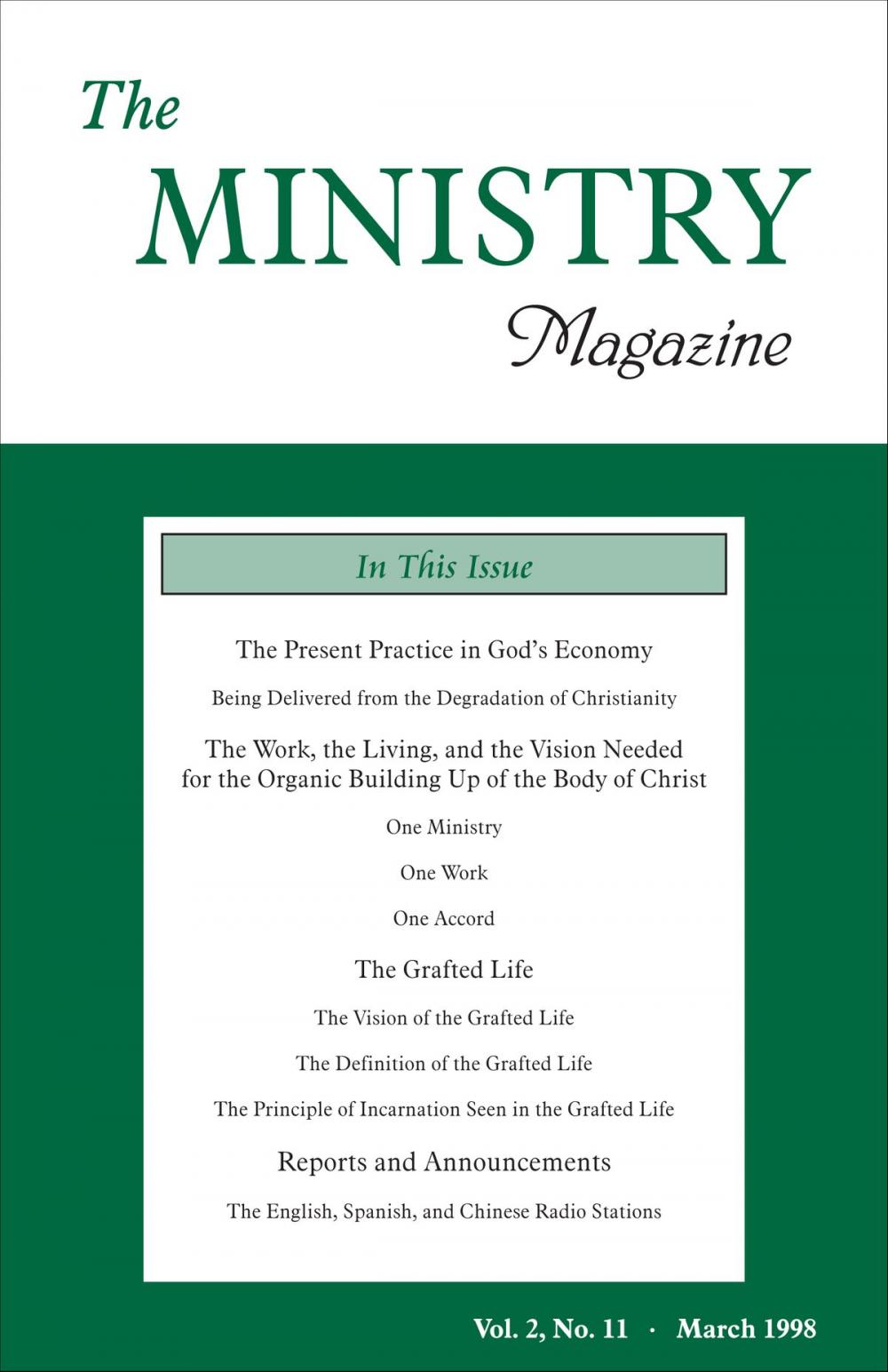 Big bigCover of The Ministry of the Word, Vol. 2, No 11