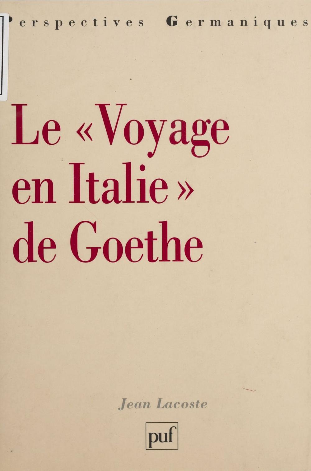 Big bigCover of Le Voyage en Italie de Goethe