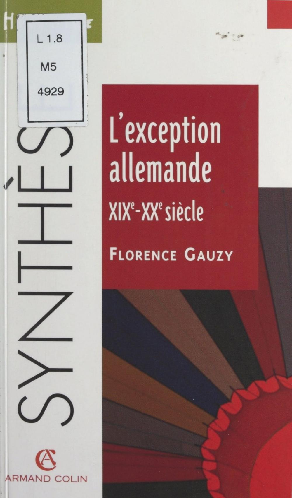 Big bigCover of L'exception allemande, XIXe-XXe siècle