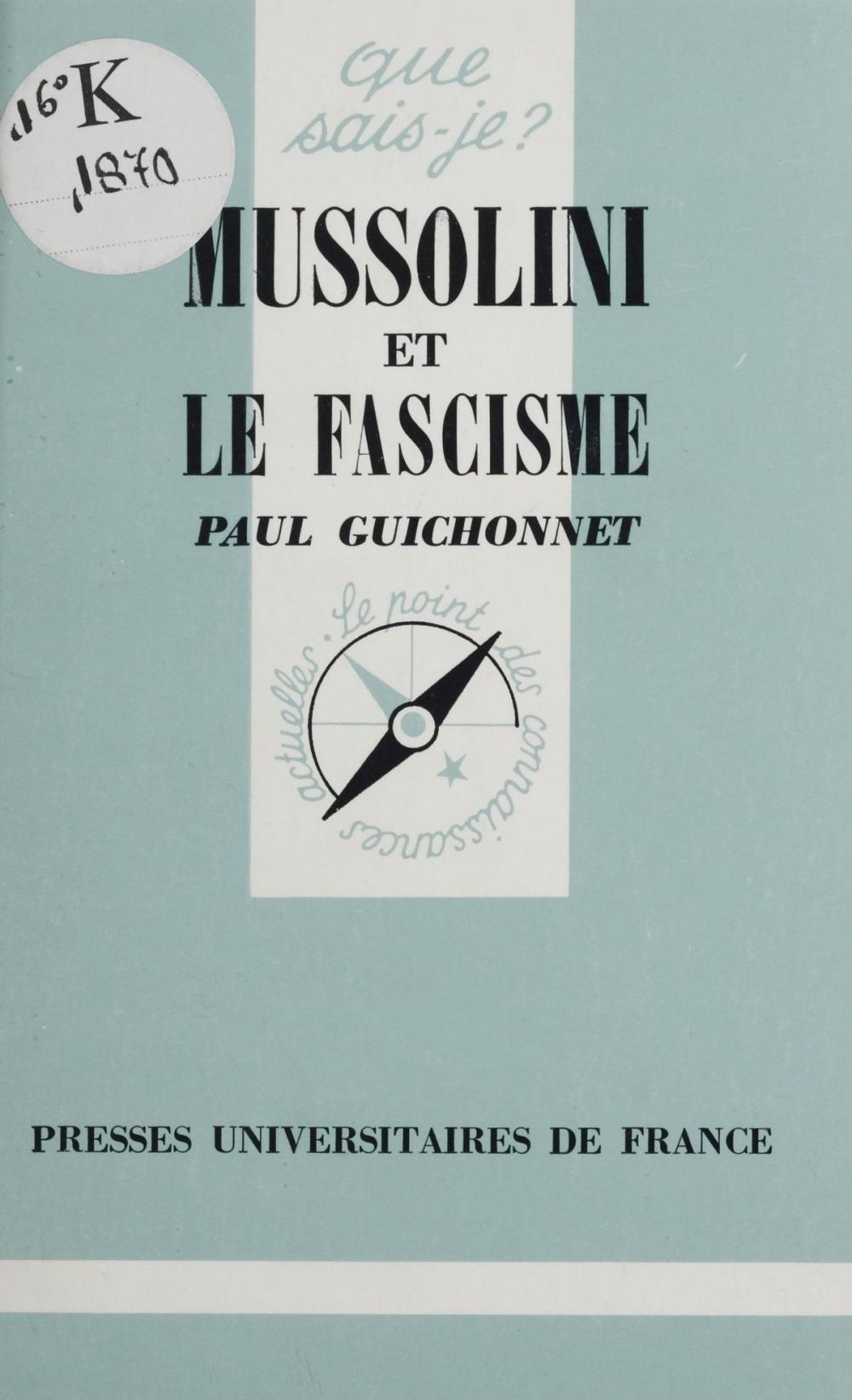 Big bigCover of Mussolini et le fascisme