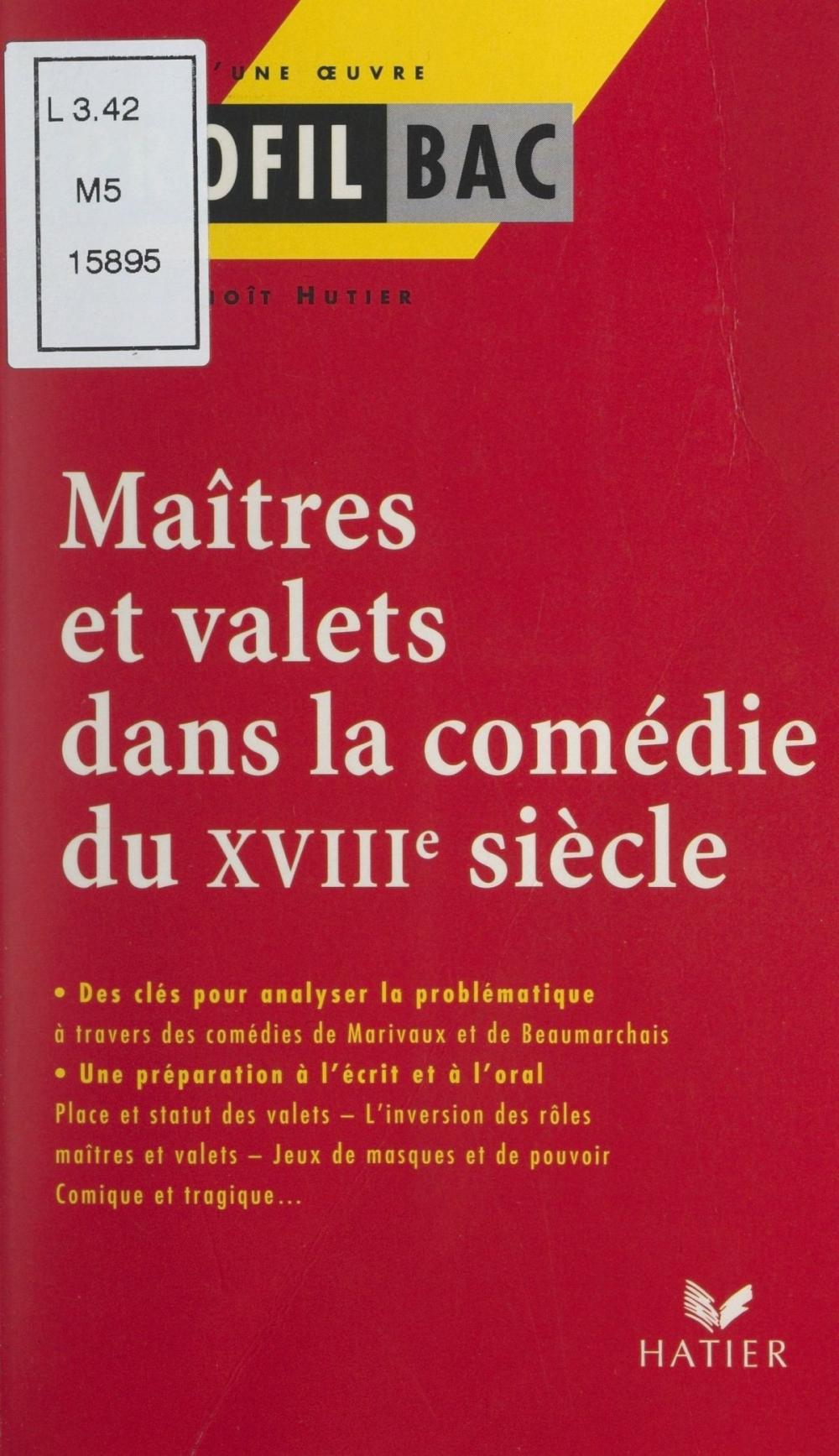 Big bigCover of Maîtres et valets dans la comédie du XVIIIe siècle