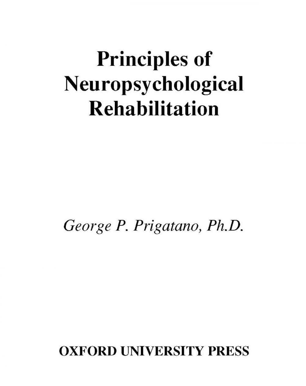 Big bigCover of Principles of Neuropsychological Rehabilitation