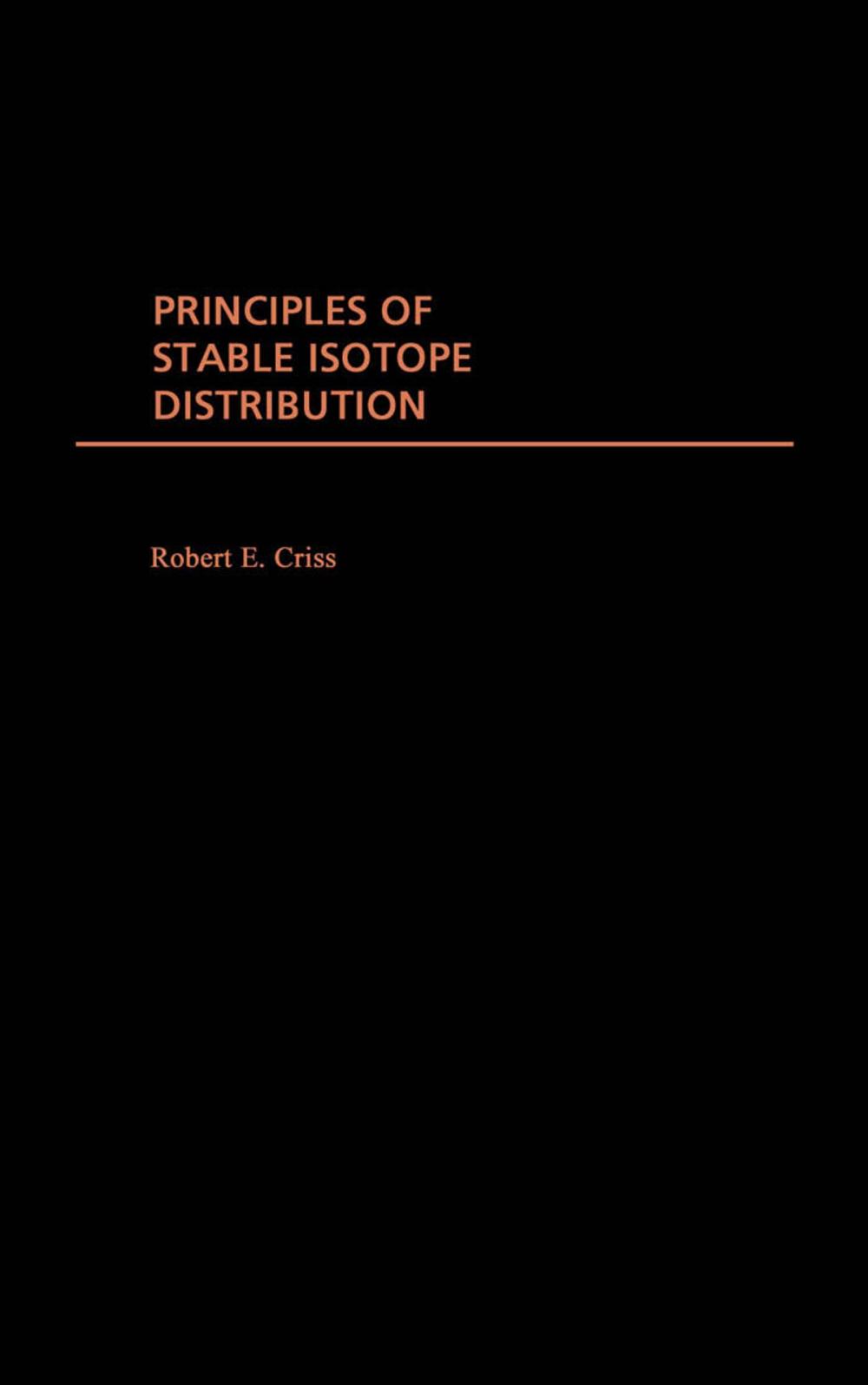 Big bigCover of Principles of Stable Isotope Distribution