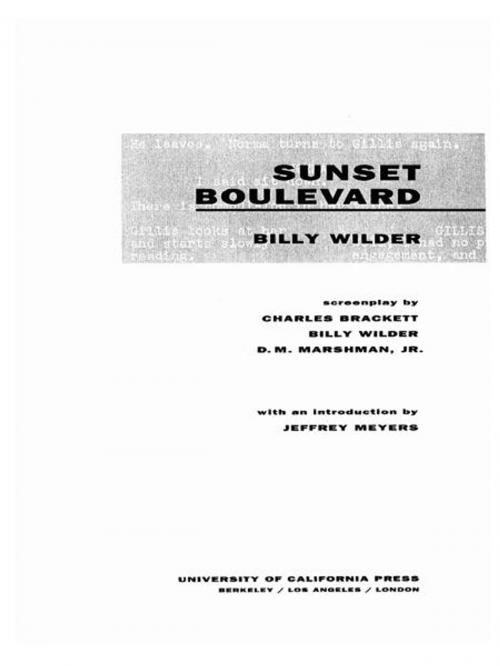 Cover of the book Sunset Boulevard by Billy Wilder, University of California Press