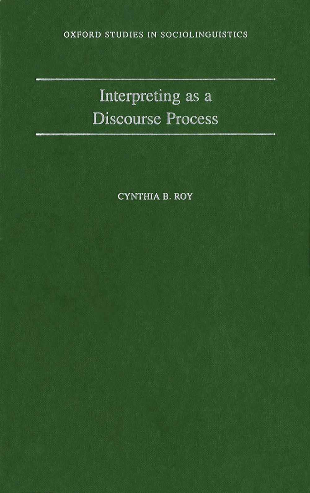 Big bigCover of Interpreting As a Discourse Process