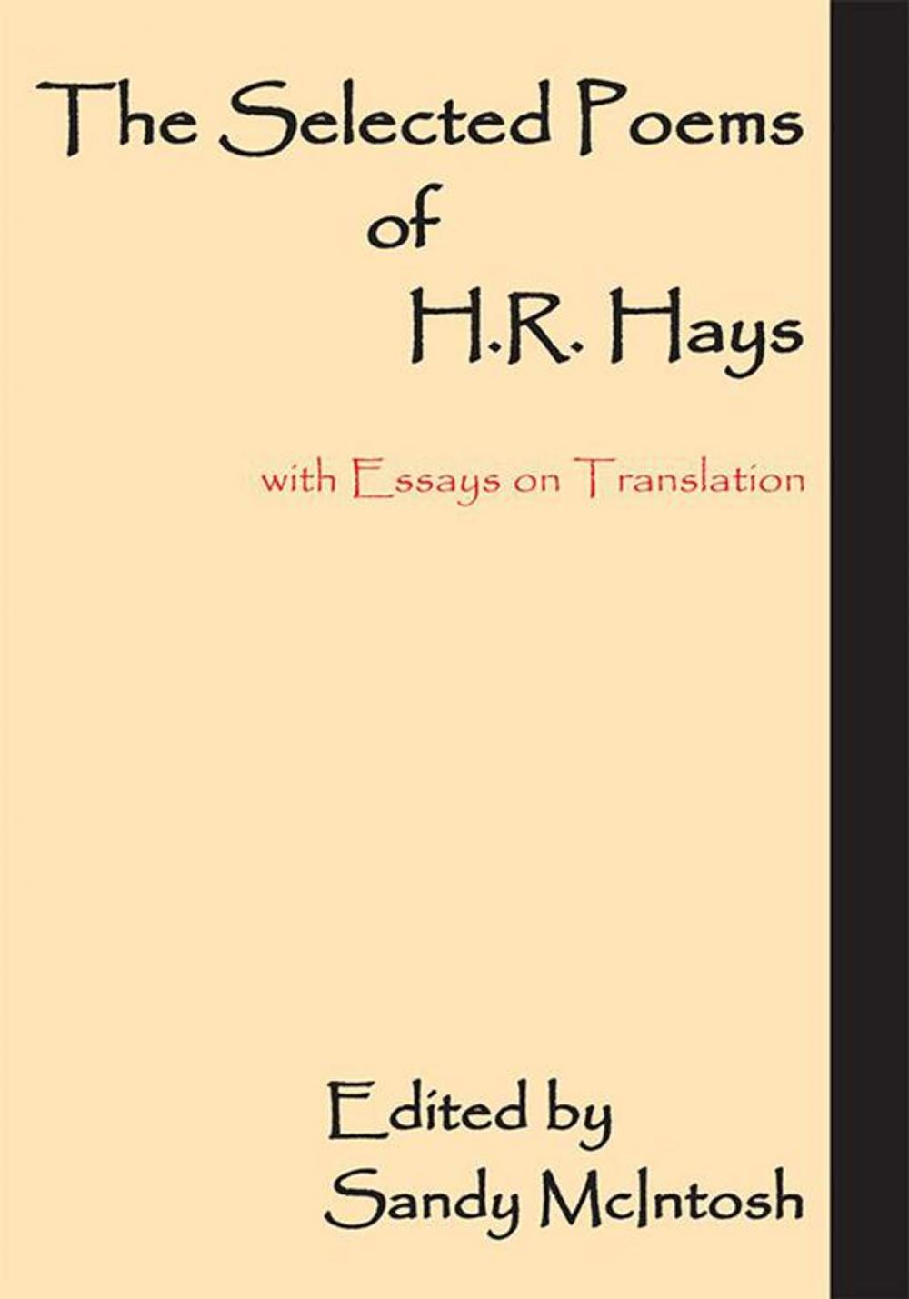 Big bigCover of The Selected Poems of H.R. Hays