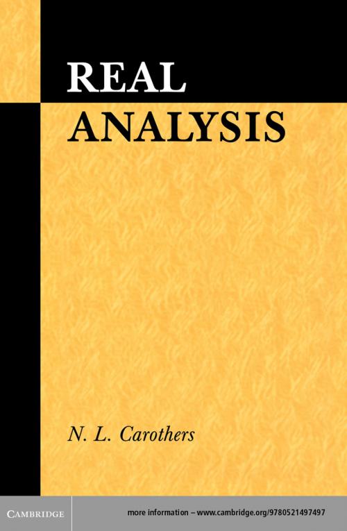 Cover of the book Real Analysis by N. L. Carothers, Cambridge University Press