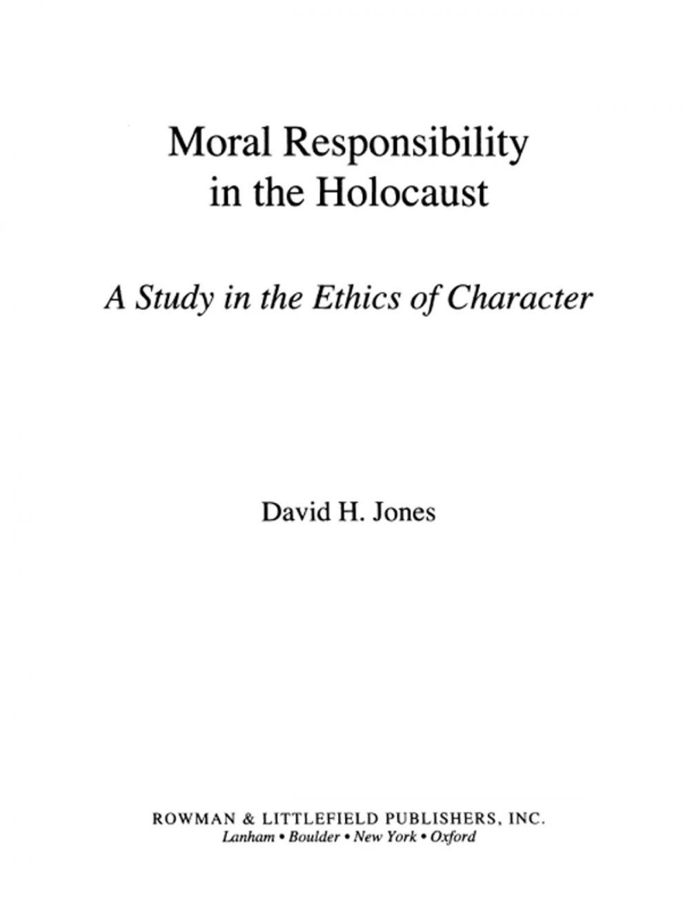 Big bigCover of Moral Responsibility in the Holocaust