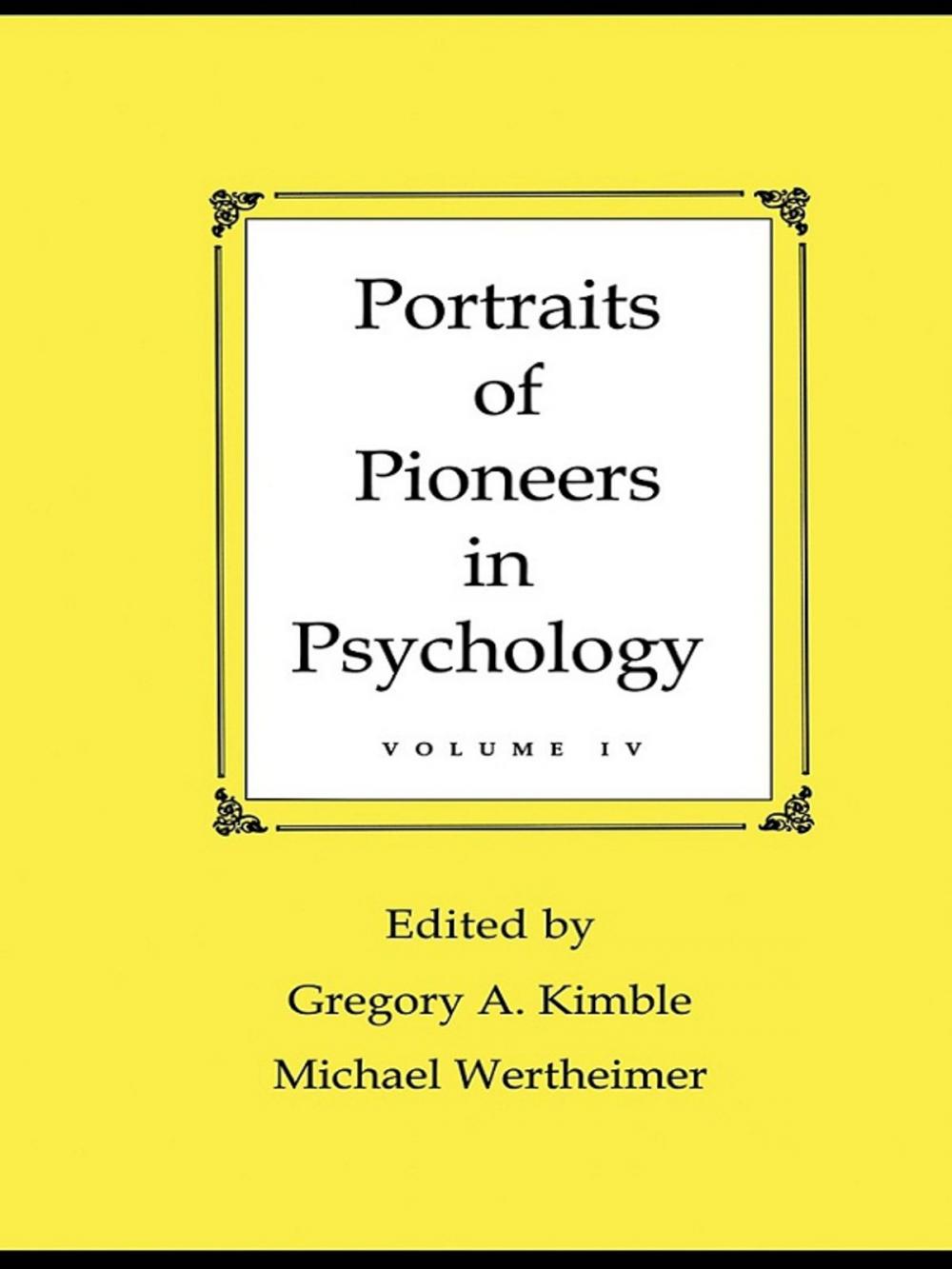 Big bigCover of Portraits of Pioneers in Psychology